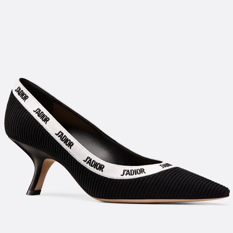 Dior J'Adior Pumps In 65mm In Black Technical Fabric DSS53225